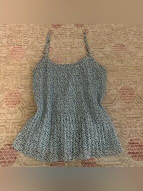 Abercrombie & Fitch Light Blue Floral Smocked Cami